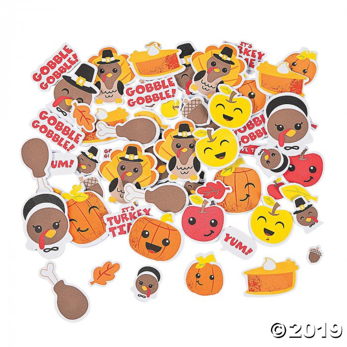 Silly Thanksgiving Self-Adhesive Shapes (500 Piece(s))