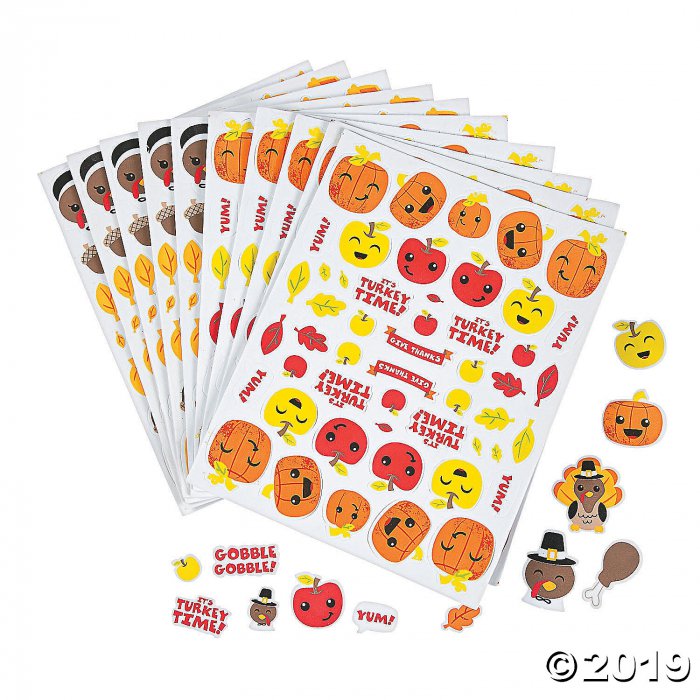 Silly Thanksgiving Self-Adhesive Shapes (500 Piece(s))