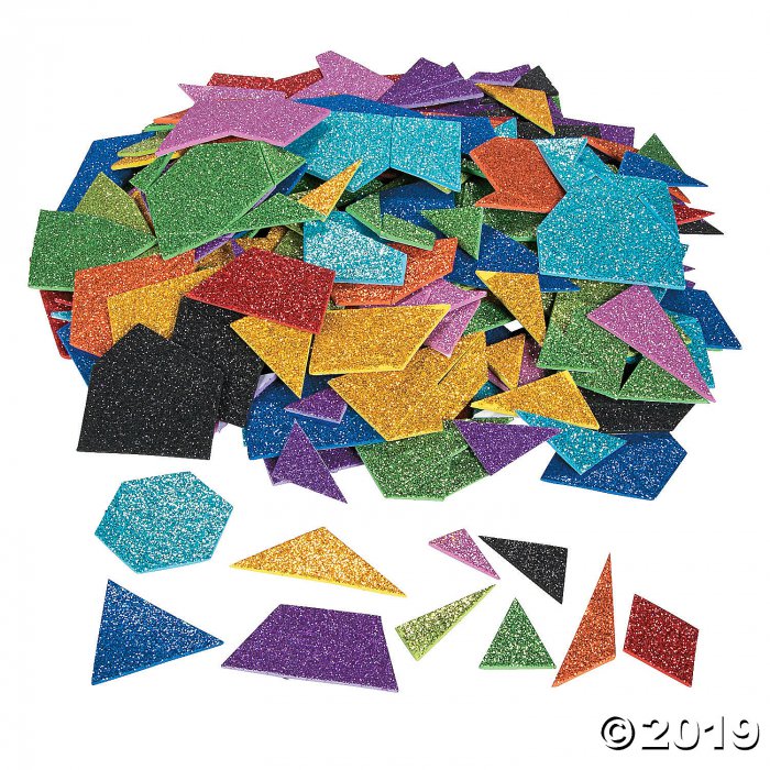 Glitter Foam Geometric Self-Adhesive Shapes (1000 Piece(s))