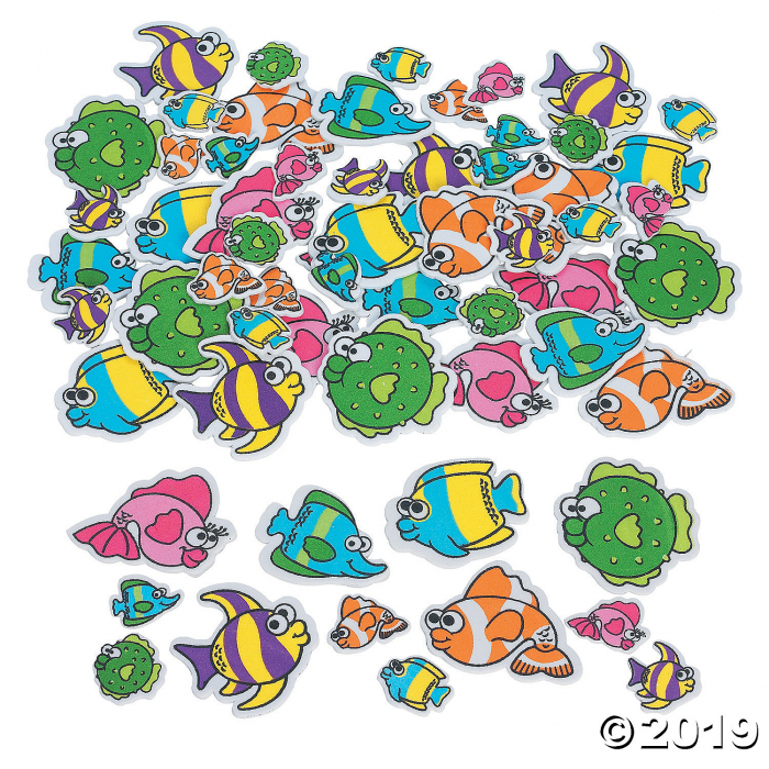 Fabulous Foam Self-Adhesive Tropical Fish Shapes (500 Piece(s))