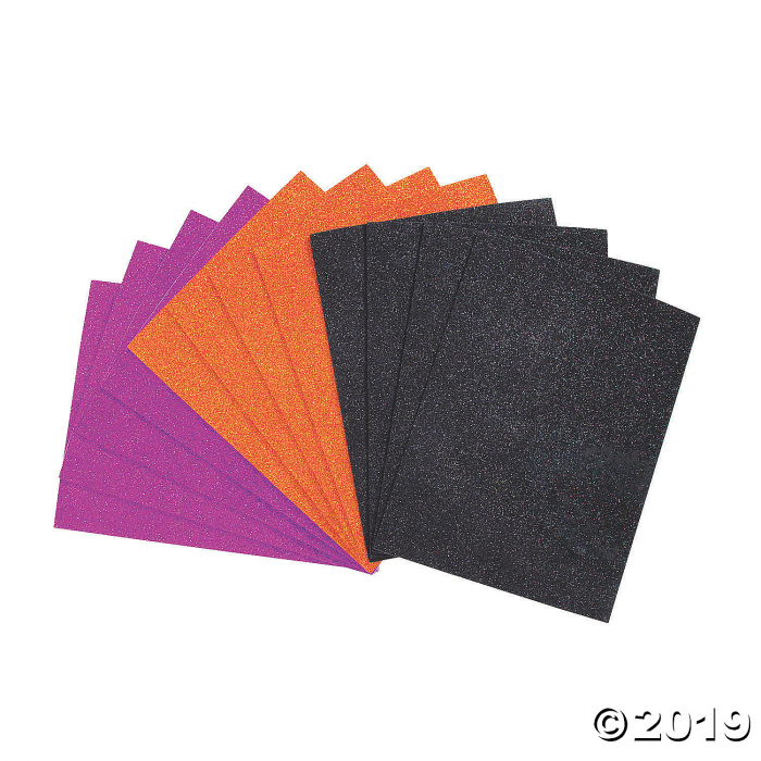 Halloween Self-Adhesive Glitter Foam Sheets (24 Piece(s)) Halloween Self-Adhesive Glitter Foam Sheets (24 Piece(s))
