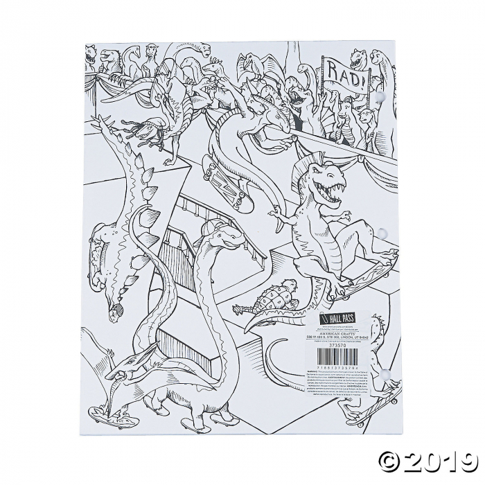 American Crafts Adult Coloring Dinosaur Pocket Folders (1 Piece(s))