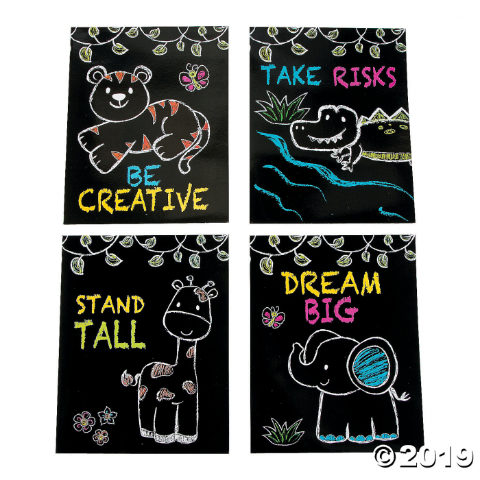 Chalkboard Safari Animal Pocket Folders (Per Dozen)
