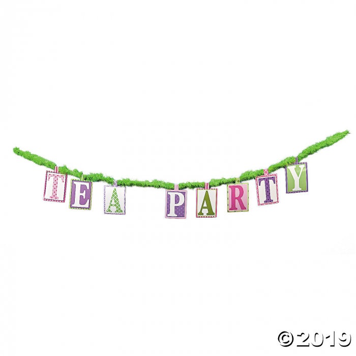 Tea Party Letter on Marabou Banner Tea Party Letter on Marabou Banner