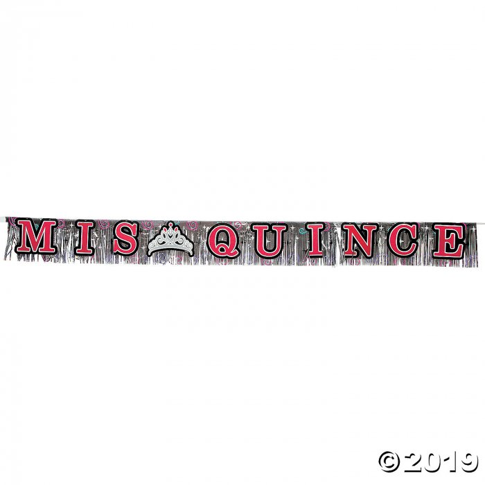 Mis Quince Años Fringed Foil Banner (1 Piece(s))