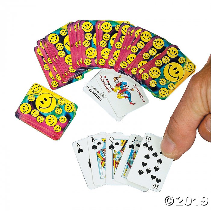 Smile Face Mini Playing Cards (Per Dozen)