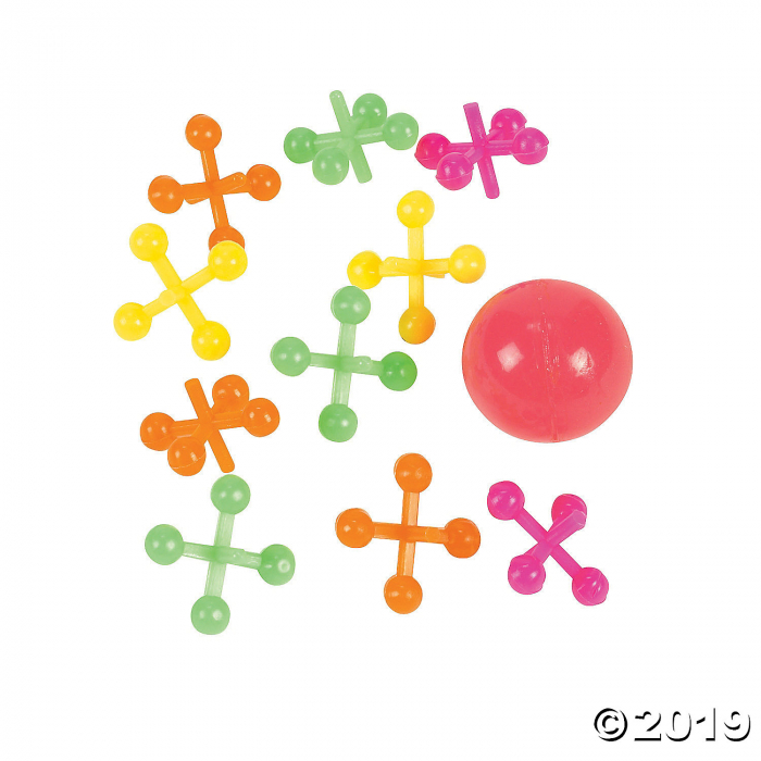 Neon Ball & Jacks Games (Per Dozen)