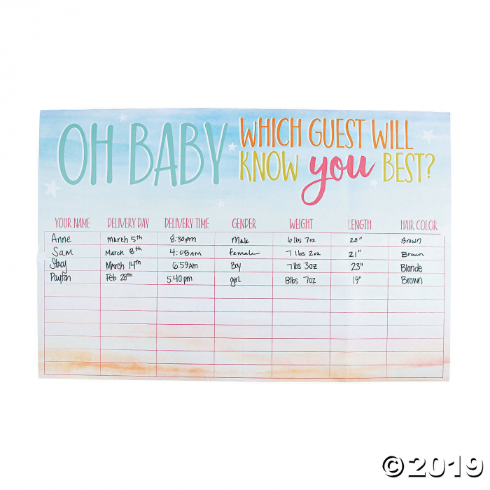 Baby Statistics Baby Shower Game (1 Piece(s))