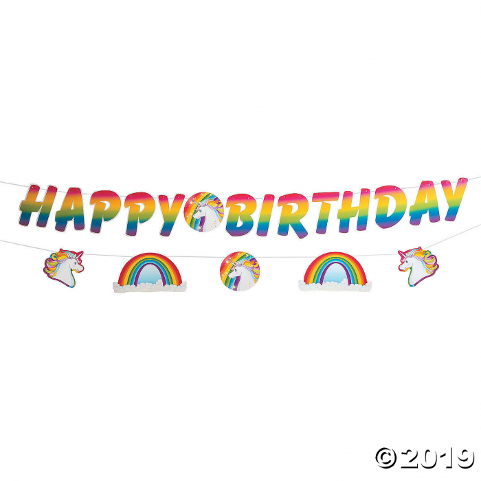 Unicorn Happy Birthday Garland (1 Set(s))