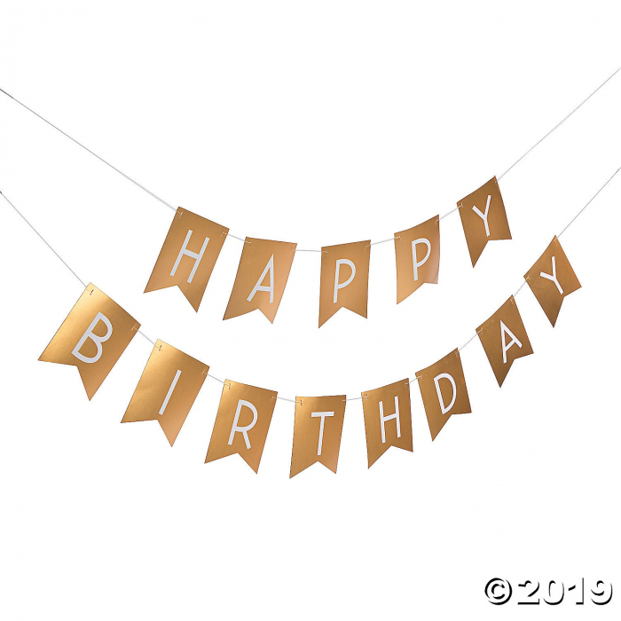 Gold Happy Birthday Garland (1 Set(s))