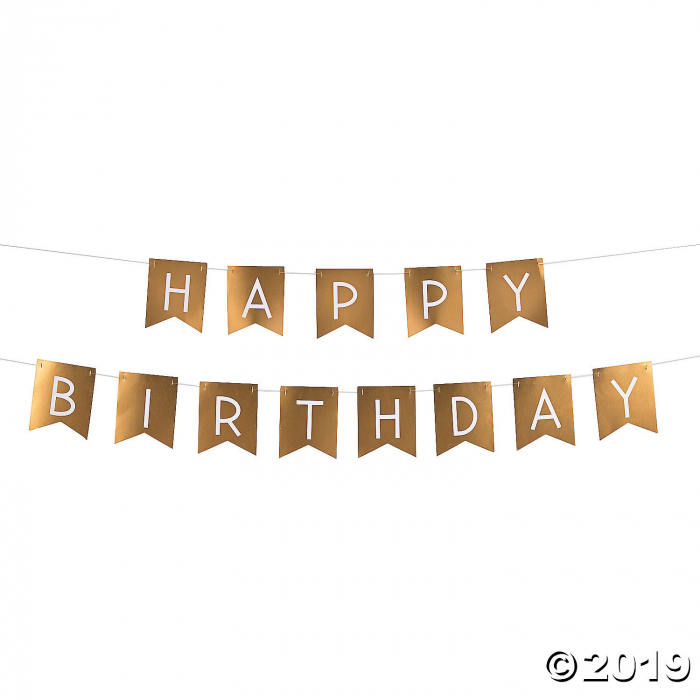 Gold Happy Birthday Garland (1 Set(s))