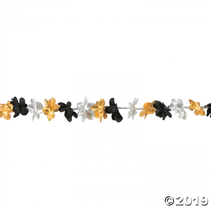 Luau Luxe Black, Silver & Gold Flower Garland (1 Piece(s))