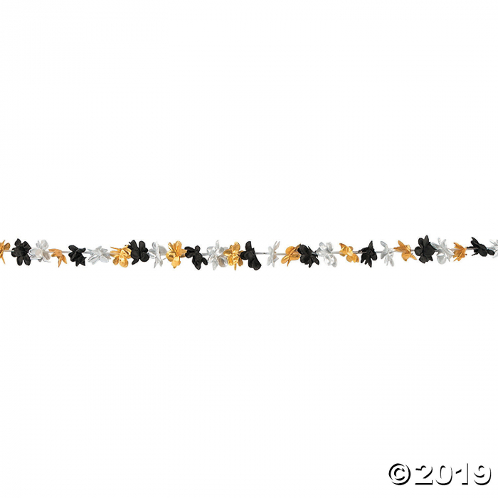 Luau Luxe Black, Silver & Gold Flower Garland (1 Piece(s))