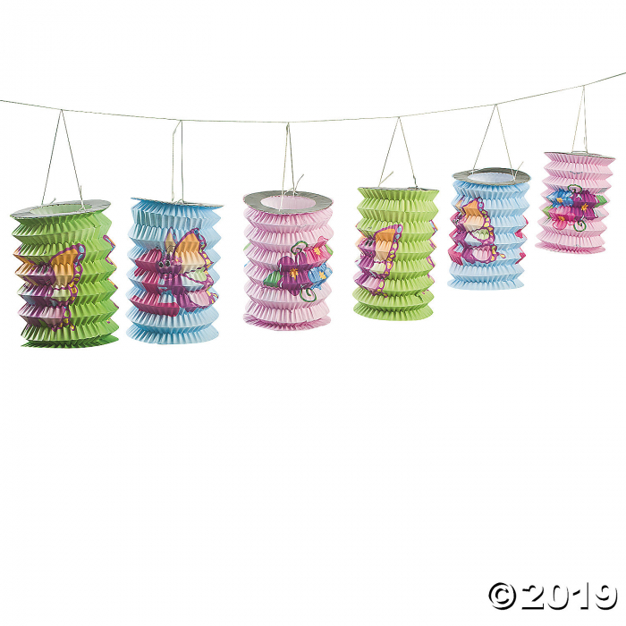 1st Birthday Butterfly Lantern Garland (12 ft)