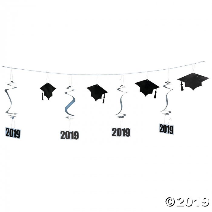 2019 Graduation Mortarboard Hanging Garland Banner (1 Piece(s))