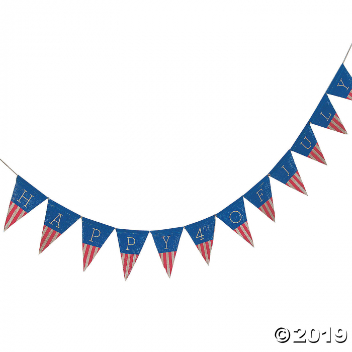 Happy 4th of July Burlap Garland (1 Piece(s))