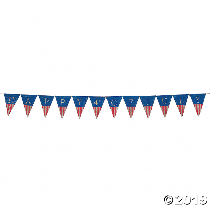 Happy 4th of July Burlap Garland (1 Piece(s))