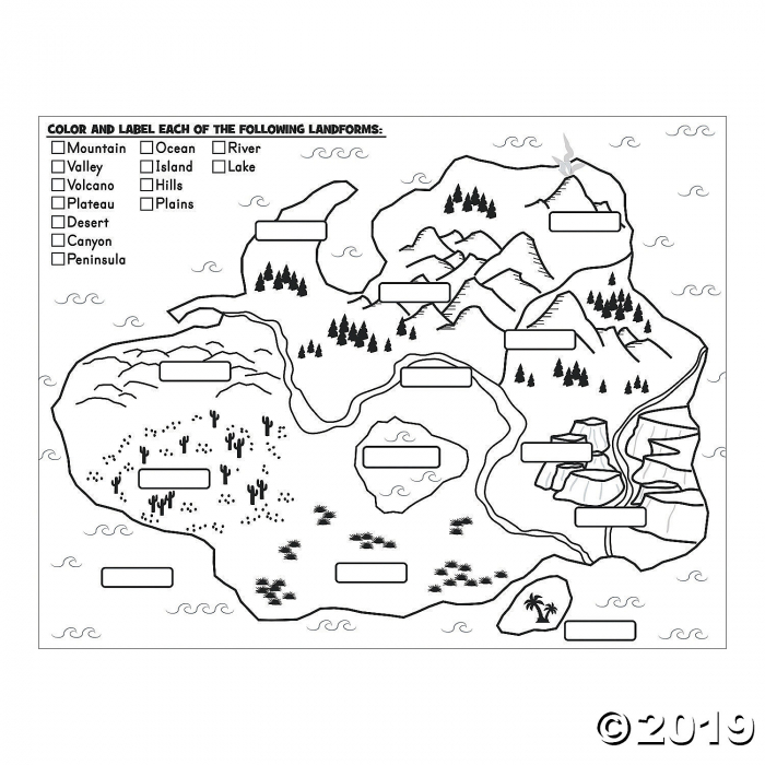 Color Your Own Label & Color Landforms Posters (30 Piece(s ...