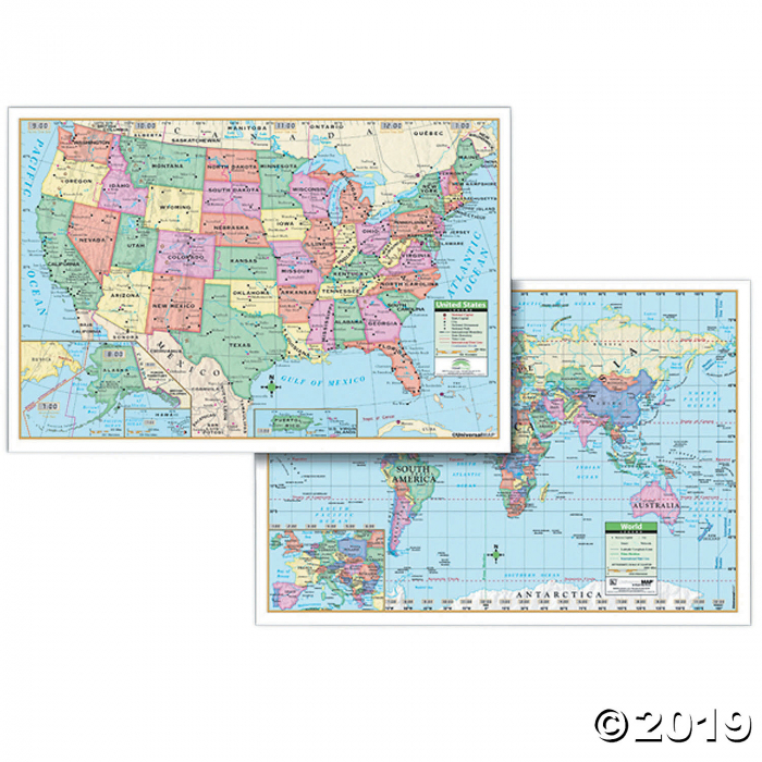 Us & World Politcal Rolled Map Set (1 Piece(s)) Us & World Politcal Rolled Map Set (1 Piece(s))