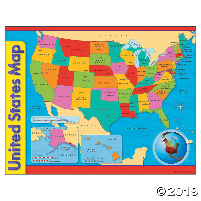 (12 Ea) Chart Usa Map 17X22 Gr 1-8 (12 Piece(s))