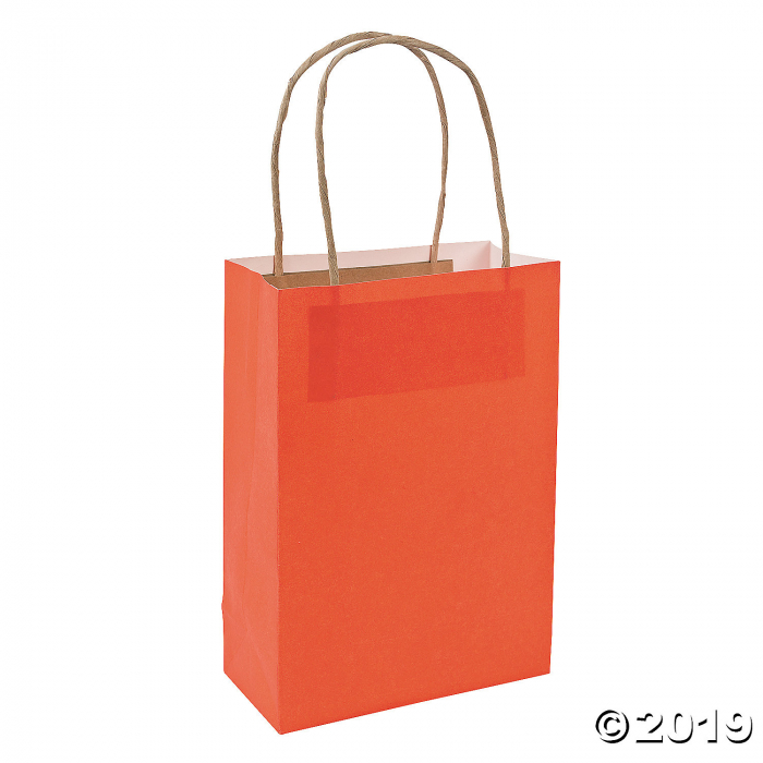 Medium Orange Kraft Paper Gift Bags (Per Dozen)