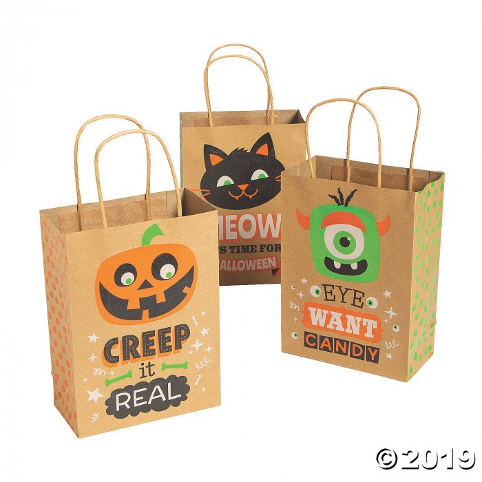 Medium Halloween Character Print Gift Bags (Per Dozen)