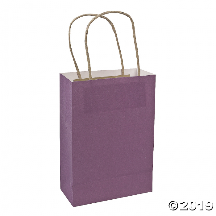 Medium Purple Kraft Paper Gift Bags (Per Dozen)