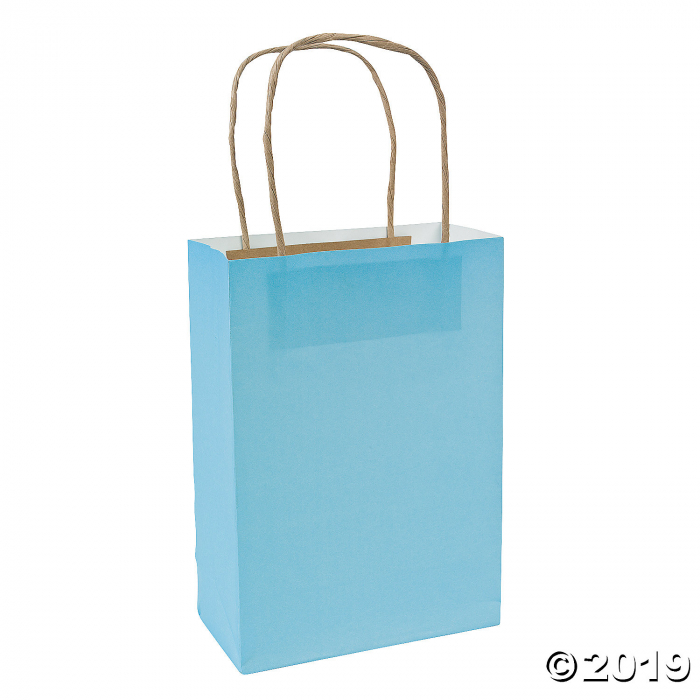 Medium Light Blue Kraft Paper Gift Bags (Per Dozen) Medium Light Blue Kraft Paper Gift Bags (Per Dozen)