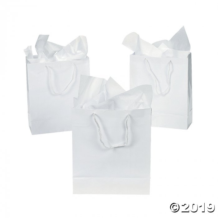 Medium White Gift Bags (Per Dozen)