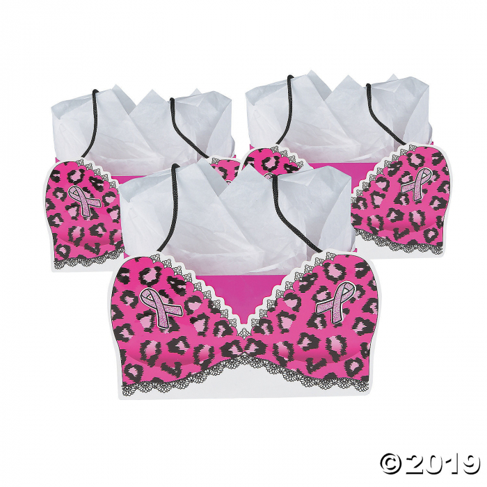 Medium Pink Ribbon Bra-Shaped Gift Bags (6 Piece(s)) Medium Pink Ribbon Bra-Shaped Gift Bags (6 Piece(s))