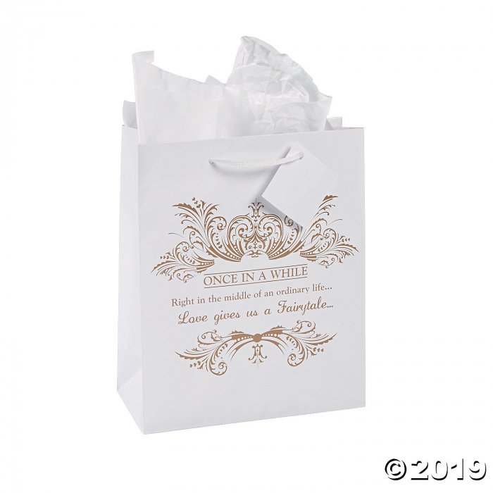 Medium Fairy Tale Wedding Gift Bags with Tags (Per Dozen)