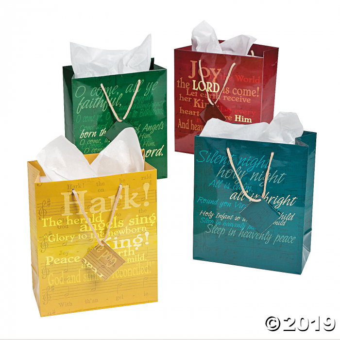 Medium Religious Hymn Gift Bags with Tags (Per Dozen)