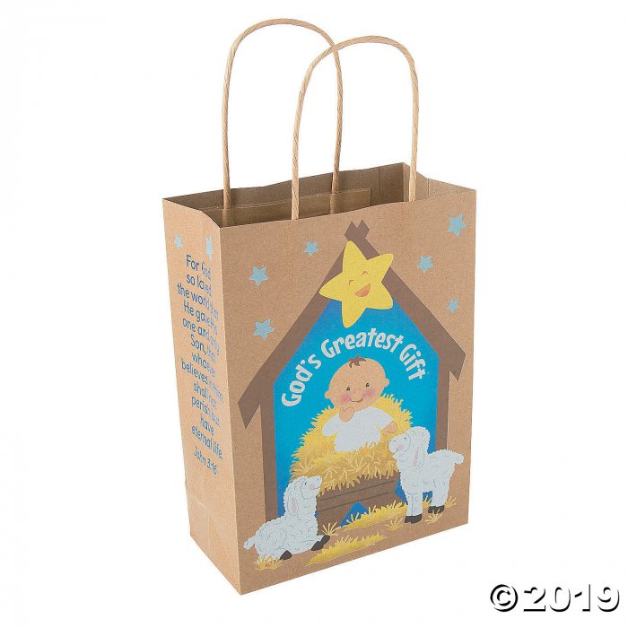 God's Greatest Gift Kraft Paper Gift Bags (Per Dozen)