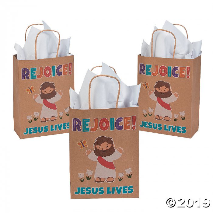 He Lives Kraft Paper Gift Bags (Per Dozen)
