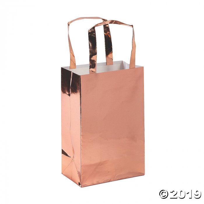 Medium Rose Gold Foil Gift Bags (Per Dozen)