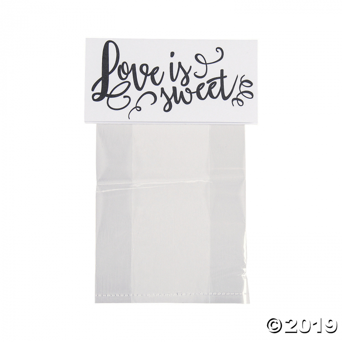 Love Is Sweet Cellophane Treat Bags with Topper (50 Piece(s))