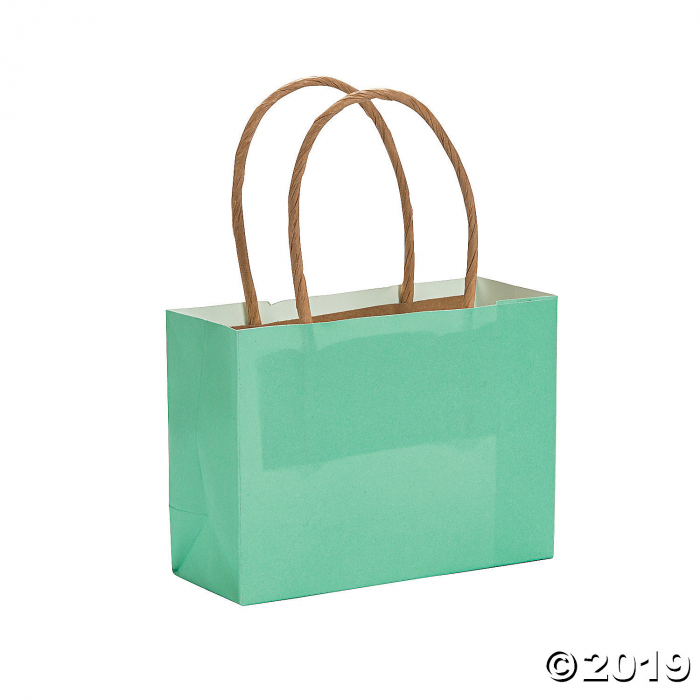Mini Mint Green Kraft Paper Gift Bags (Per Dozen)