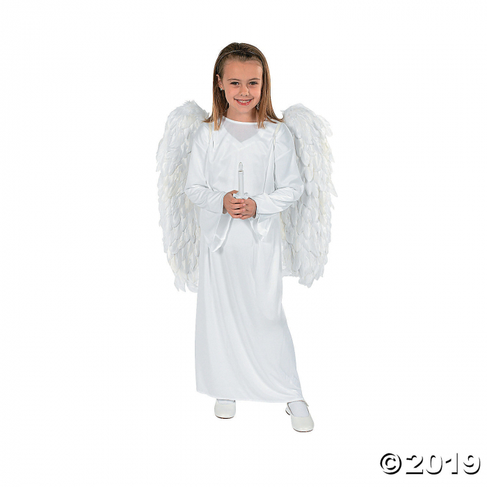 Kid's Angel Costume with Wings & Candle - Small/Medium (1 Set(s))