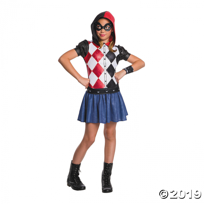 Girl's DC SuperHero Girls Harley Quinn Hooded Dress Costume - Medium (1 Piece(s)) Girl's DC SuperHero Girls Harley Quinn Hooded Dress Costume - Medium (1 Piece(s))