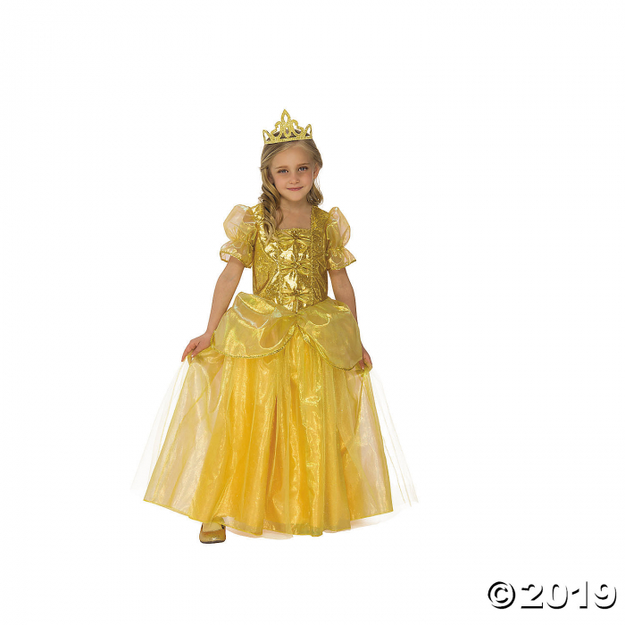 Girl's Golden Princess Costume Dress - Large (1 Piece(s))