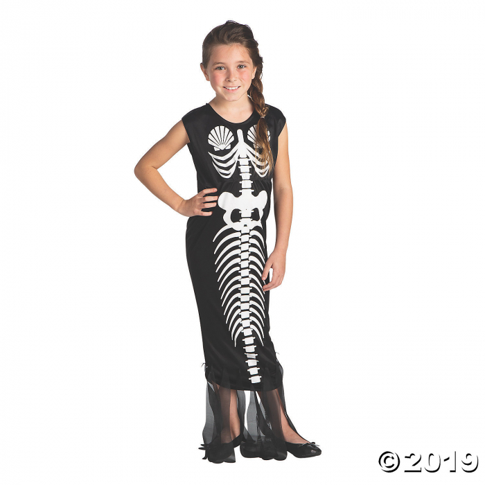 Girl's Mermaid Skeleton Costume (1 Piece(s))