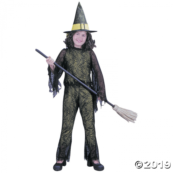 Girl's Green Funky Witch Costume - Medium (1 Piece(s))