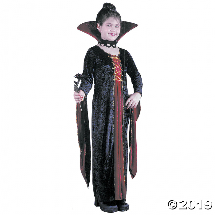 Girl's Velvet Victorian Vamp Costume - Large (1 Piece(s))