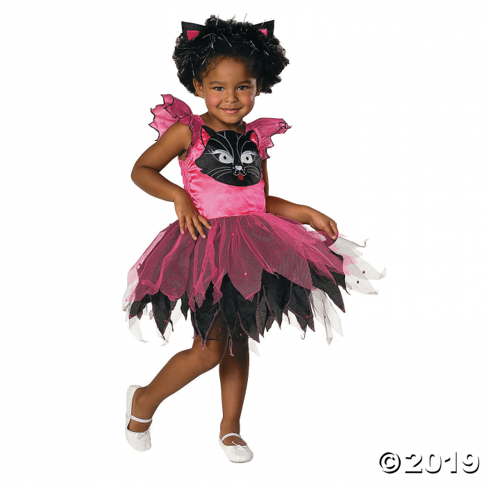 Girl's Pink & Black Kitty Cat Costume - Medium (1 Piece(s))