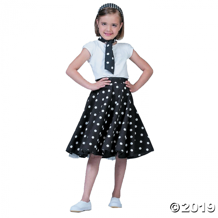 Girl's Black & White Sock Hop Costume (1 Piece(s)) | GlowUniverse.com Girl's Black & White Sock Hop Costume (1 Piece(s)) | GlowUniverse.com
