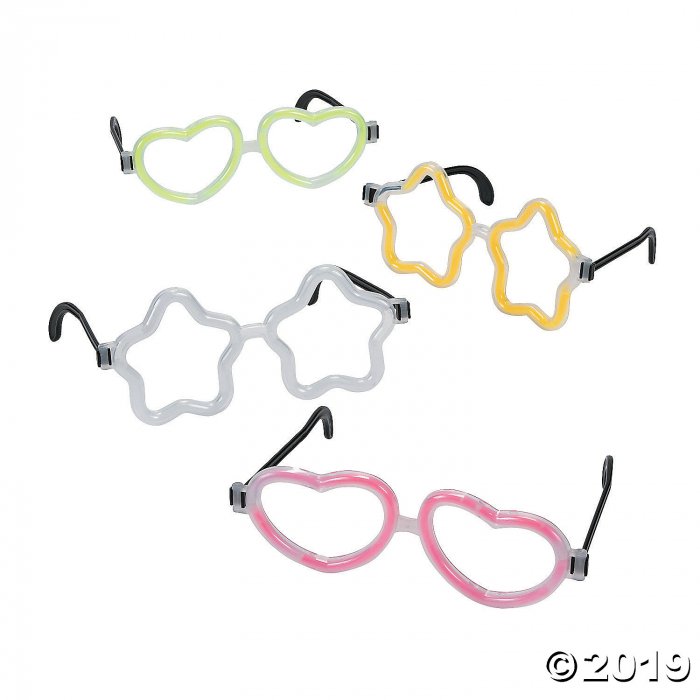 Heart & Star Glow Glasses (Per Dozen)