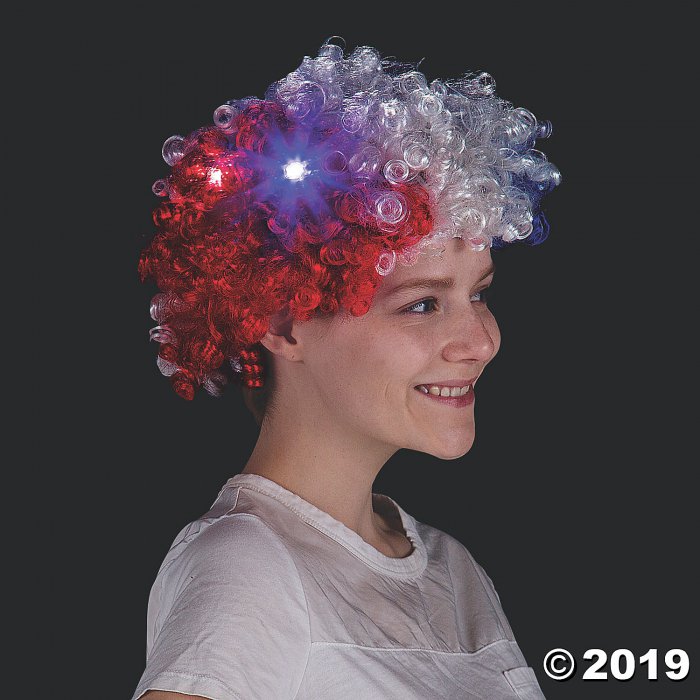 Light-Up Patriotic Wig (1 Piece(s))