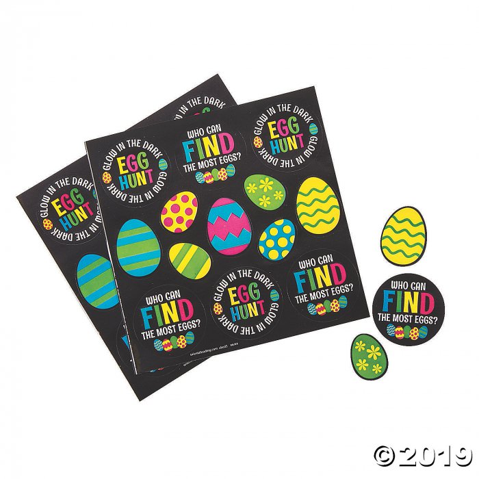 Glow-in-the-Dark Easter Egg Stickers (50 Piece(s))