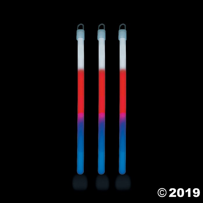 Patriotic Tri-Color Glow Sticks (Per Dozen)