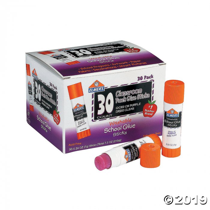 .28 oz Elmer's® Purple Washable Glue Sticks Classroom Pack - 30 Pack (30 Piece(s))